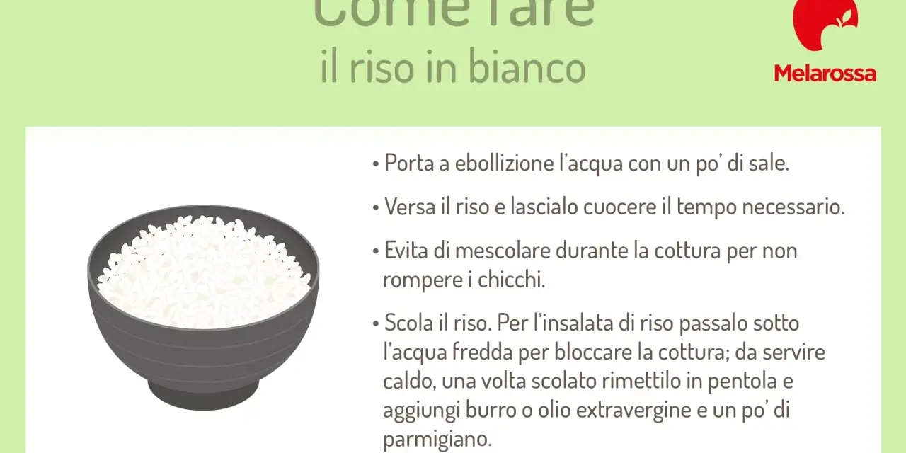 Una ciotola di riso in bianco, pronto per essere condito. Istruzioni su come preparare il riso in bianco.