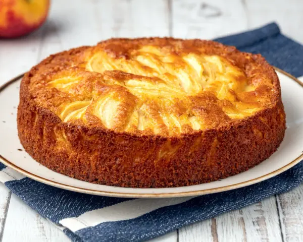 Torta di mele velocissima in 10 minuti, dorata e profumata, pronta da gustare.